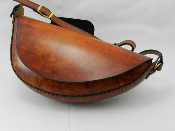 Made to Order - Retro Large Handmade Latigo Leather Shoulder Bag with – Kaw  Valley Leather