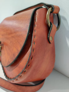 Latigo Leather Crossbody / Shoulder Bag - Hand-dyed, hand-stitched