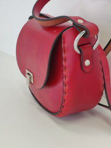 Handmade Latigo Leather Cross Body Purse Red/ Small Shoulder Bag Red