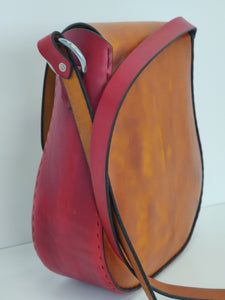 Handmade Leather Shoulder Bag - Hand-dyed Latigo, hand-stitched