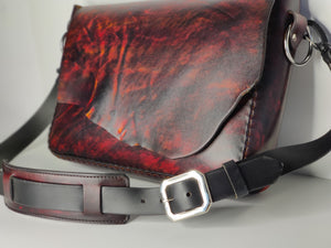 Handmade Natural Edge Latigo Leather Messenger / Laptop Bag - Hand-dyed, hand-stitched