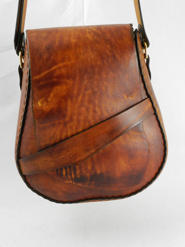 Handmade Leather Shoulder Bag - Hand-dyed Latigo, hand-stitched - Solid Brass hardware