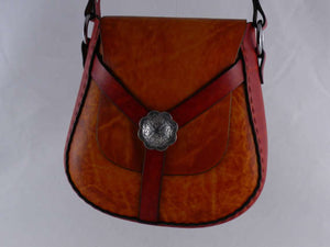Handmade Latigo Leather Shoulder Bag - Hand-dyed, hand-stitched - Stainless Steel hardware