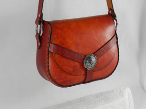 Handmade Latigo Shoulder \ Crossbody Bag - Hand-dyed, hand-stitched