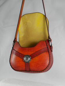 Handmade Latigo Shoulder \ Crossbody Bag - Hand-dyed, hand-stitched
