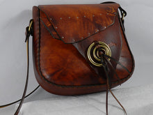 Natural Edge Latigo Leather Messenger Bag - Hand-dyed, hand-stitched - Solid Brass hardware