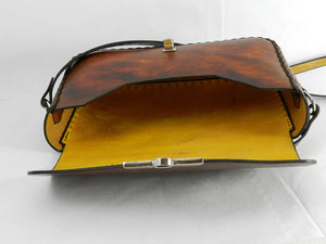 Handmade Latigo Leather Clutch Purse / Shoulder Bag - Hand-dyed, hand-stitched