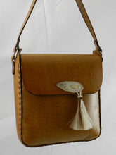 Handmade Latigo Leather Bag - Hand-dyed, hand-stitched - Stainless Steel hardware with deer antler button and horsehair tassel