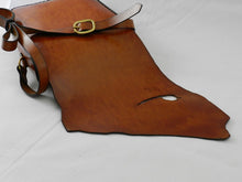 Handmade Natural Edge Latigo Leather Messenger Bag - Hand-dyed, hand-stitched - Solid Brass hardware