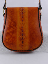 Handmade Tooled Latigo Leather Shoulder Bag \ Crossbody Bag - Hand-dyed, hand-stitched