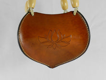 Handcrafted Tooled Latigo Leather Plant Hanger - Lotus Design
