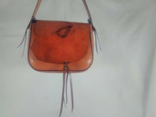 Handmade Natural Edge Latigo Leather Messenger Bag \ Leather Shoulder Bag - Hand-dyed, hand-stitched